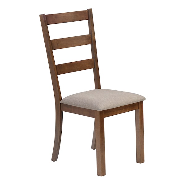 Monarch Specialties Dining Chair, Set Of 2, Side, Upholstered, Kitchen, Dining Room, Brown Fabric, Walnut Wood Legs I 1313 - main